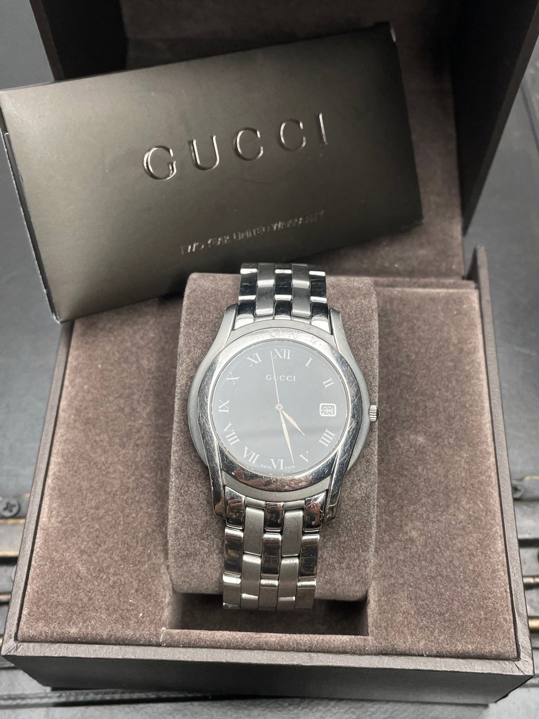 Vintage Mens Gucci Watch Large Stainless Steel Gift for Men Gift for Him Birthday Anniversary Etsy