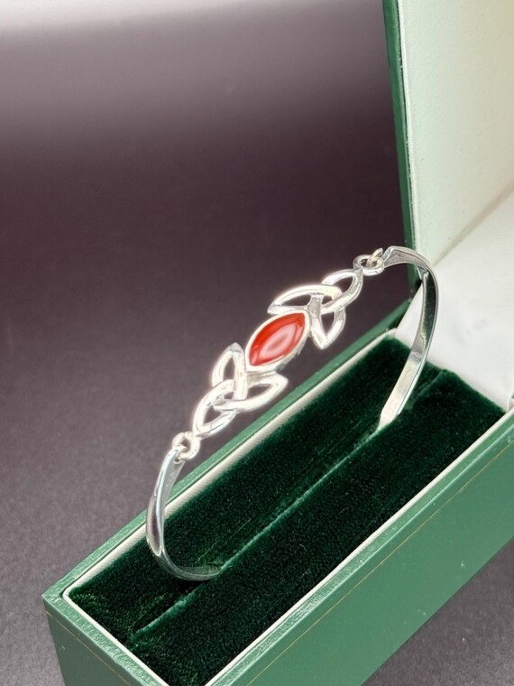 Vintage Celtic knots Sterling Silver Bangle Brace… - image 3