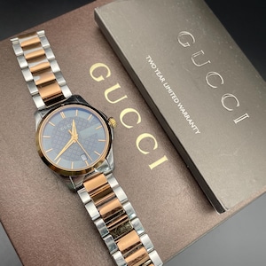Vintage Gucci-polshorloge voor dames Zeldzaam roséverguld Authentiek In doos in originele doos Garantiegarantieboek onderhouden, werkend