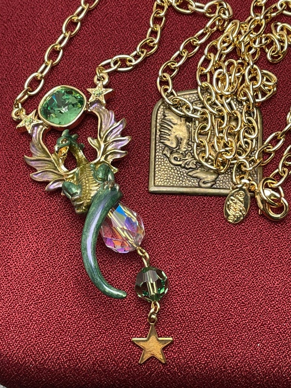 Vintage Kirks Folly necklace Flying Dragon Pendan… - image 3