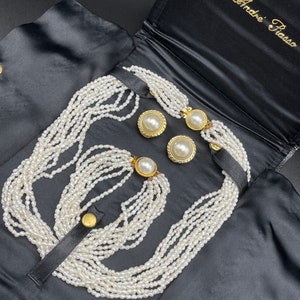 Vintage Andre Piasso Natural Fresh Water Pearls Set Ornate Bridal