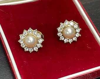 Boucles D'oreilles Anciennes Clips En Argent Massif 925 Avec Marcassite - État Excellent