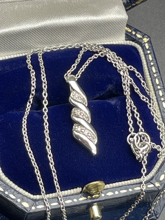 Aperto Diamante Aperto In Argento Sterling 925 - Ciondolo Con Diamante Simulato 3.50 Ct Baguette Collana Cuore - Foto 2