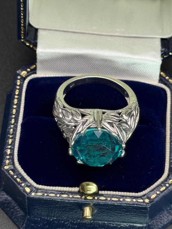 Silver ring Statement Hallmarked Solid Silver Lar… - image 3