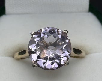 Vintage Silver Amethyst gemstone Cocktail ring Statement Large Women Ladies