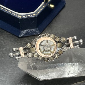 Antique Sweetheart Rolled Gold front details Pin brooch Paste Victorian Mounted Bar brooch For ladies Women Gift  Birthday
