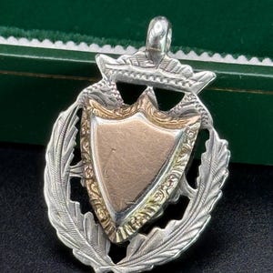 Antique Medallion Regal Rolled Gold Double Sided Solid silver Pendant Medallion Albert Fully hallmarked London For men Gift Party