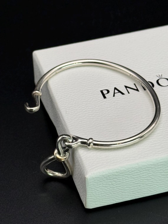 Sterling silver Pandora bangle Solid silver brace… - image 11