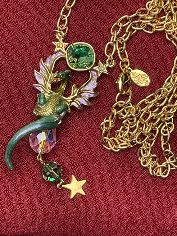 Vintage Kirks Folly necklace Flying Dragon Pendan… - image 2