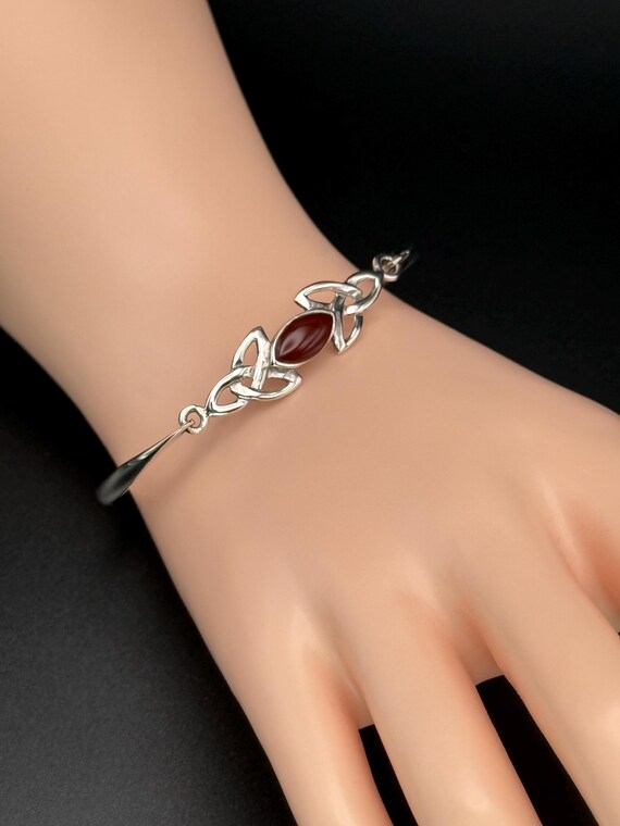 Vintage Celtic knots Sterling Silver Bangle Brace… - image 5