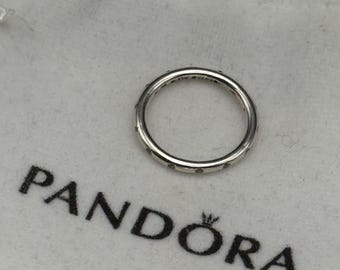 Pandora Sterling Silver Ring med Rosa Cubic Zirconia Stämplad