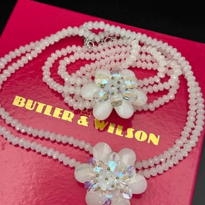 Vintage Butler & Wilson Statement Set Necklace Bracelet Aurora Borealis Floral Ornate Gift Women Christmas Birthday Wedding
