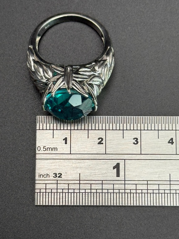 Silver ring Statement Hallmarked Solid Silver Lar… - image 8