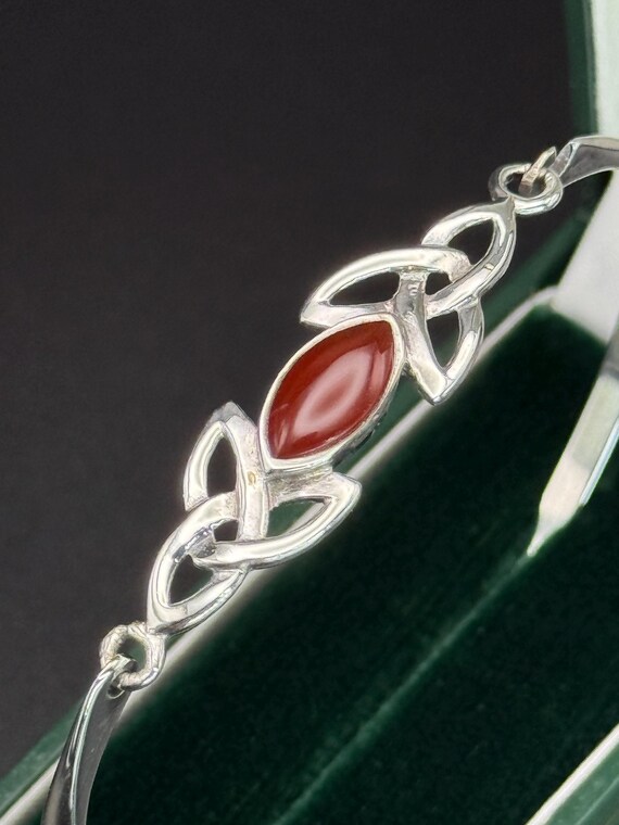 Vintage Celtic knots Sterling Silver Bangle Brace… - image 2