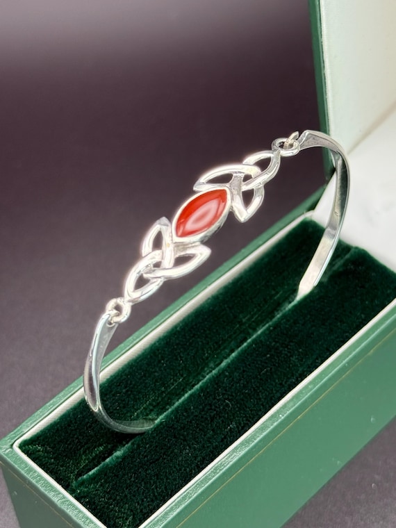 Vintage Celtic knots Sterling Silver Bangle Brace… - image 10