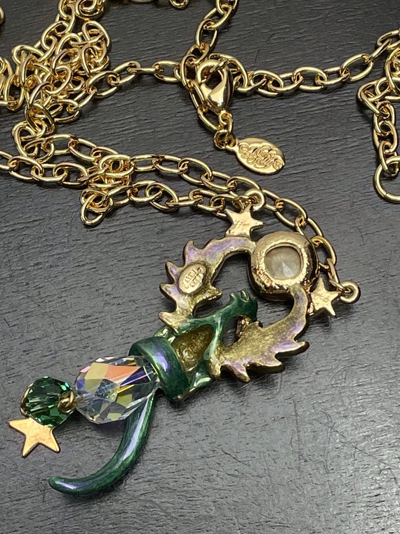 Vintage Kirks Folly necklace Flying Dragon Pendan… - image 8