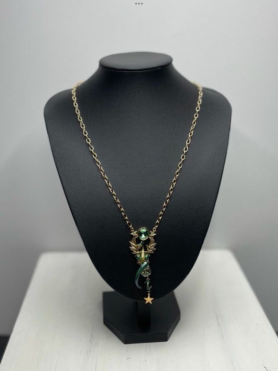Vintage Kirks Folly necklace Flying Dragon Pendan… - image 10