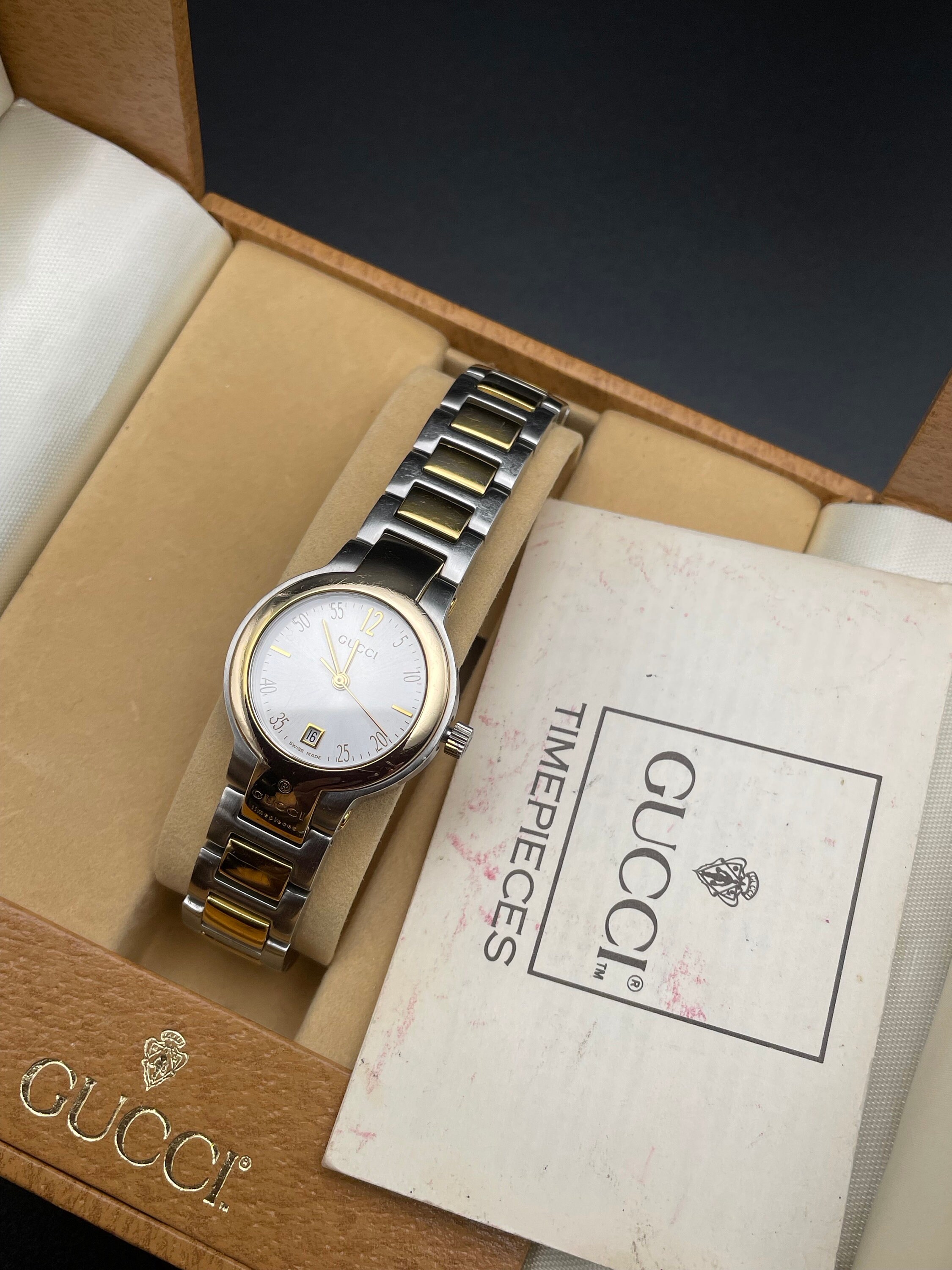 Vintage Gucci Ladies Watch, Gold Plated Stainless Steel 