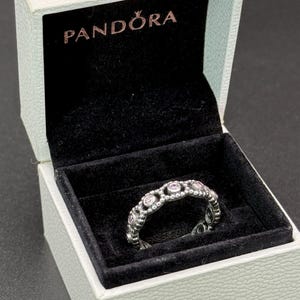 Pandora Silver ring Pink Cubic Zirconia For Women Genuine Boxed 925 solid silver Gift Birthday