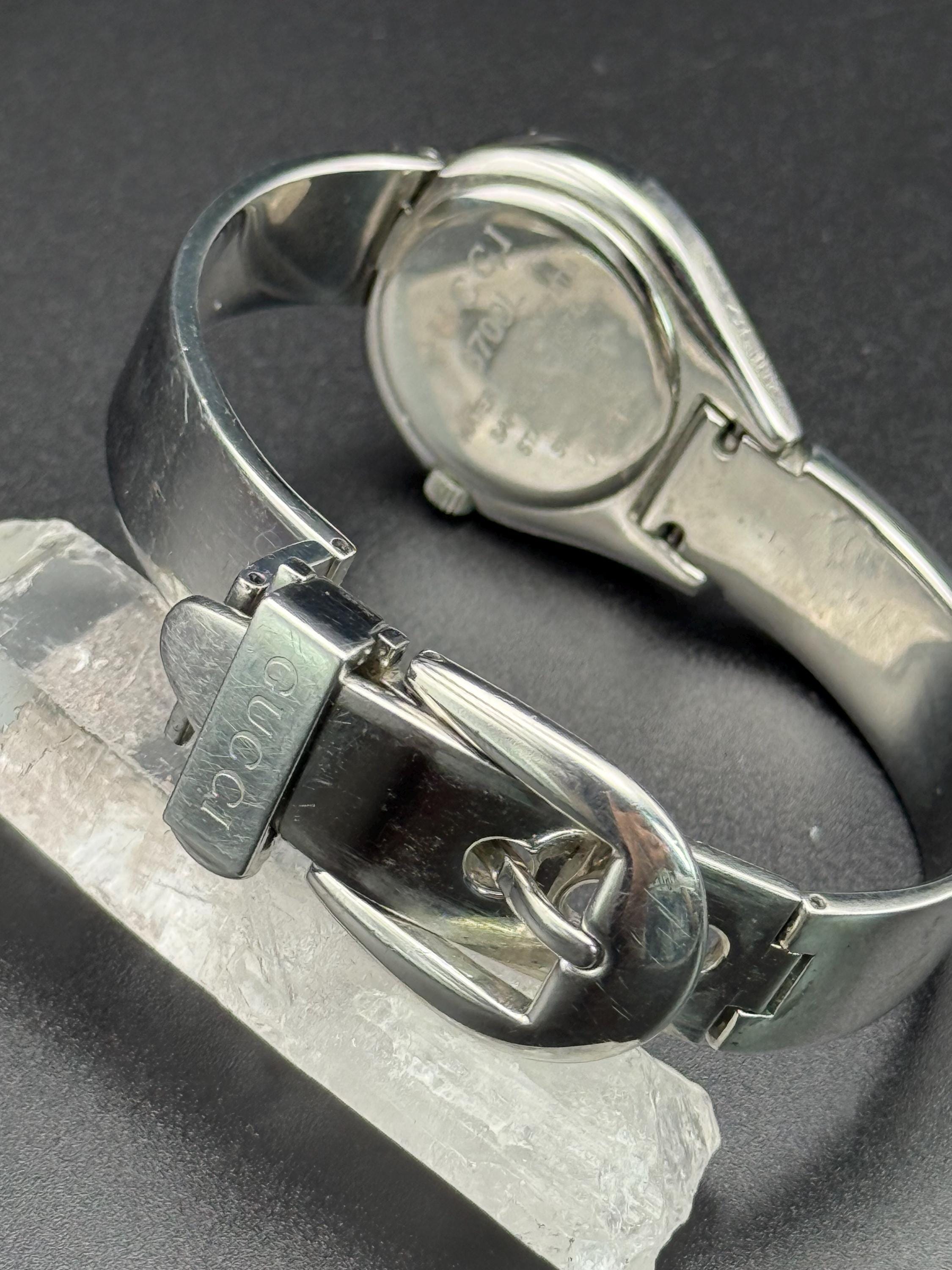 Gucci Silver Buckle Watch Vintage Gucci Bangle 6800L Analog Stainless Steel Swiss Made  main image 2