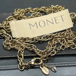 Vintage Monet-ketting vergulde touwketting choker cadeau voor haar Cadeau voor vrouwen Cadeau voor verjaardagscadeau voor haar bruiloft