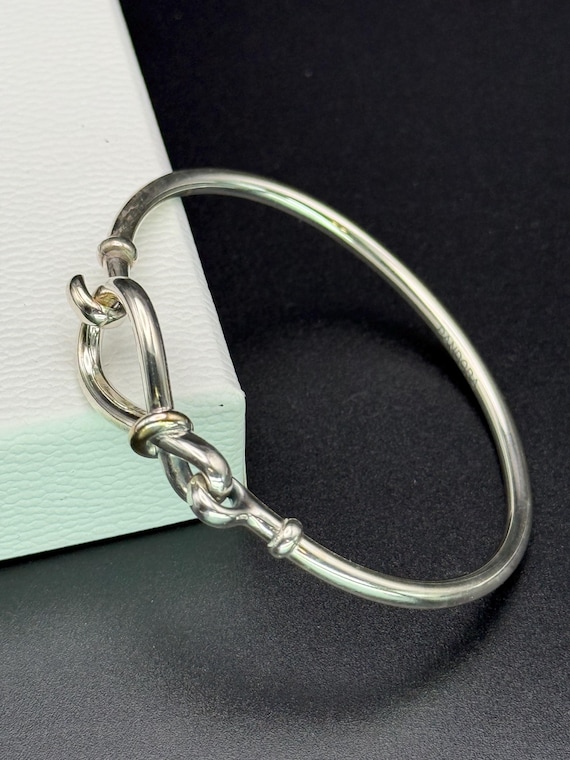 Sterling silver Pandora bangle Solid silver brace… - image 9