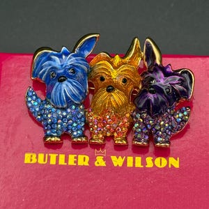 BUTLER & WILSON バトラー&ウィルソン ダルメシアン犬 ブローチ Vintage Butler and Wilson Dogs Brooch, Aurora Borealis Crystals