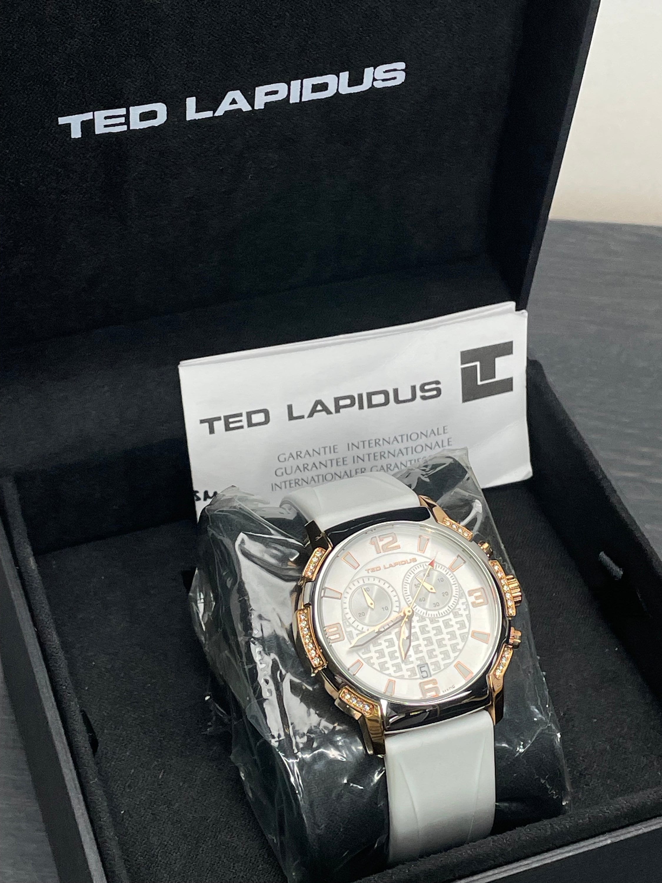 Vintage Ted Lapidus Ladies Watch, Gold Plated Bezel, White  display picture 2