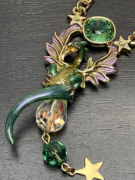 Vintage Kirks Folly necklace Flying Dragon Pendan… - image 6