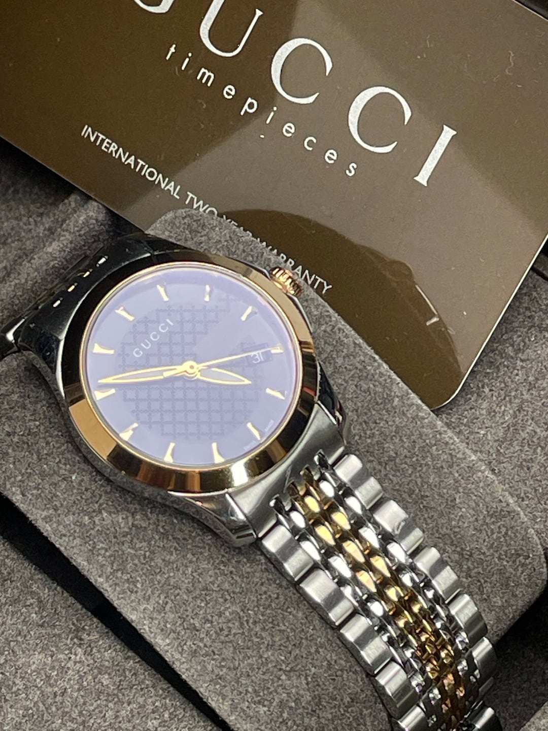 Gucci Women's Watch Silver And Gold Gucci G Timeless