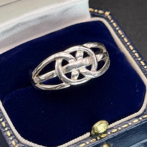 Vintage Celtic Knot Sterling silver ring Band Solid Silver Large size Statement Ring For Women Gift