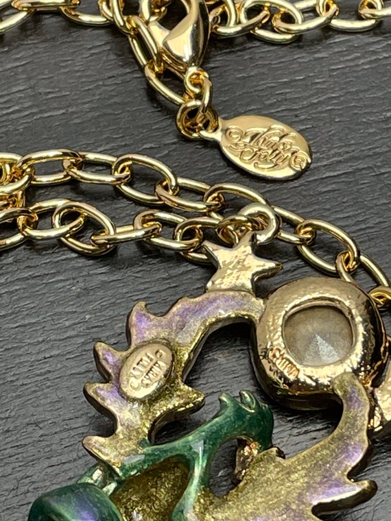 Vintage Kirks Folly necklace Flying Dragon Pendan… - image 7