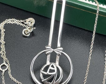 Pendentif Argent 925 Style Art Nouveau, Serti Topaze Bleue - Neuf Sans Boîte