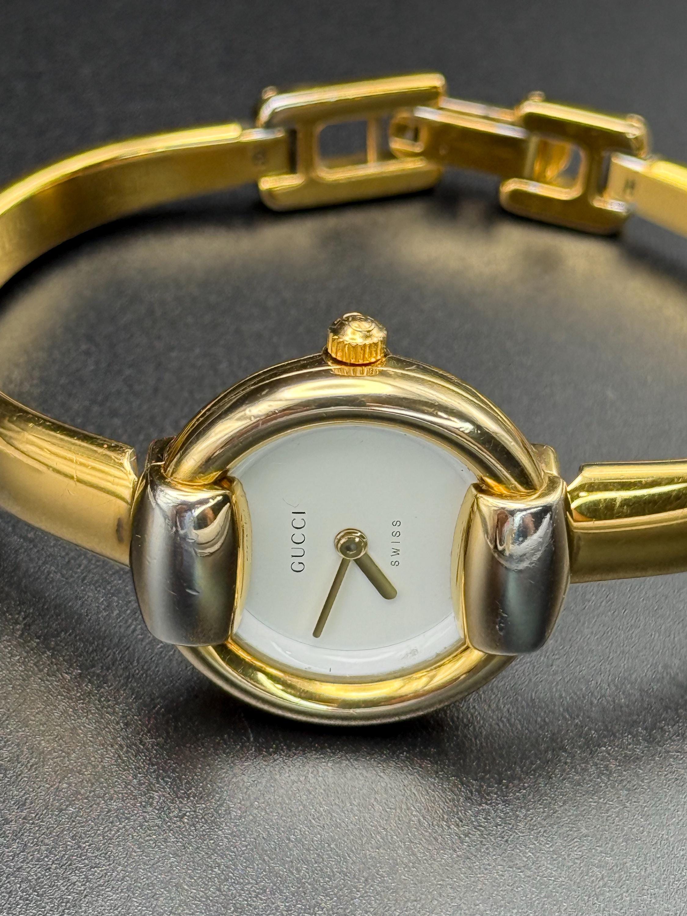 Vintage Gucci Gold Plated Bracelet Watch, Swiss Made - Etsy