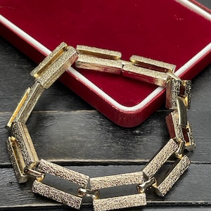 Bracciale vintage Sarah Coventry Per donna Designer firmato Grande pannello Link placcato oro Regalo per il suo compleanno Regalo vintage