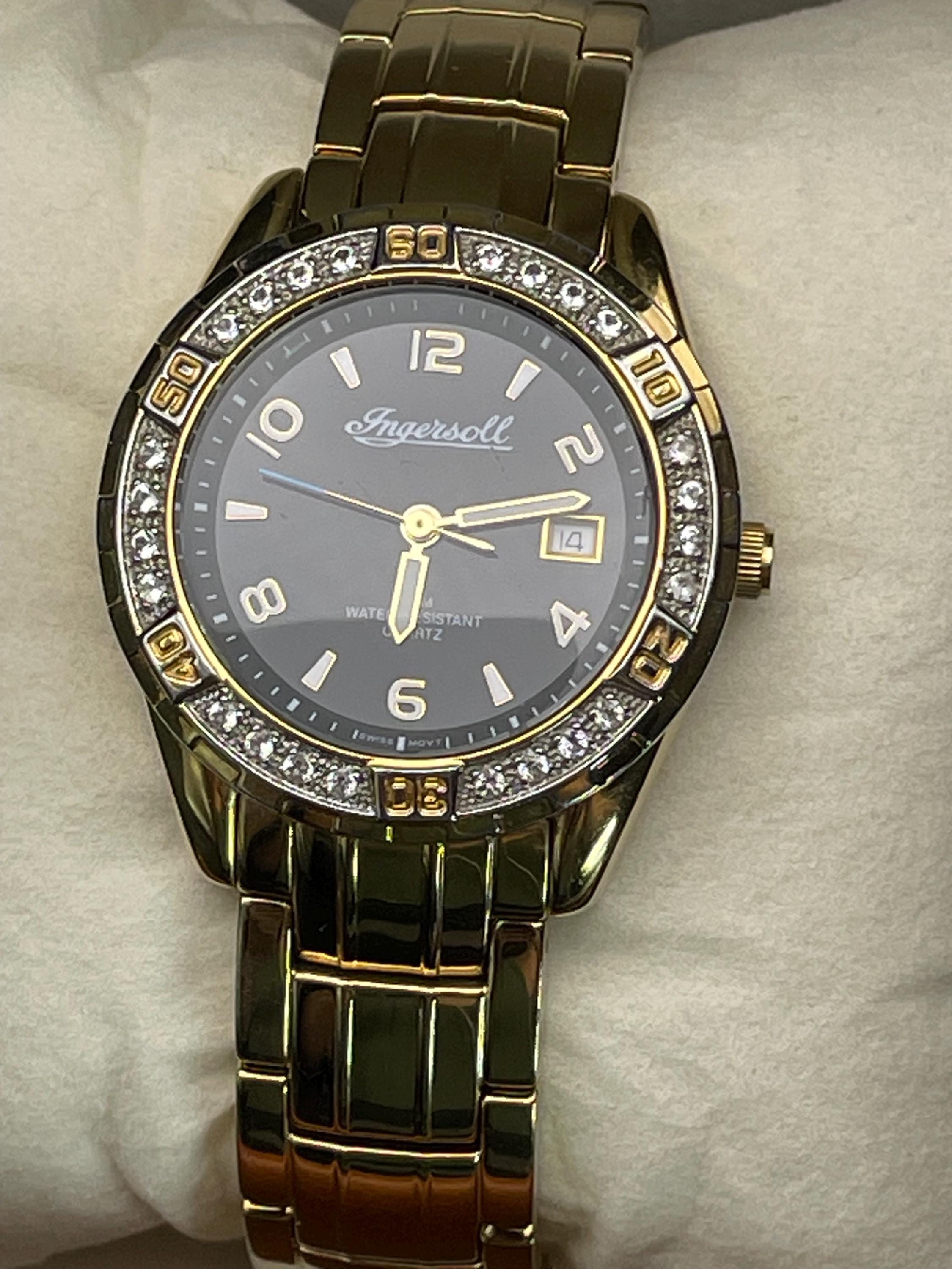 Orologio da uomo Ingersoll vintage con quadrante in topazio e