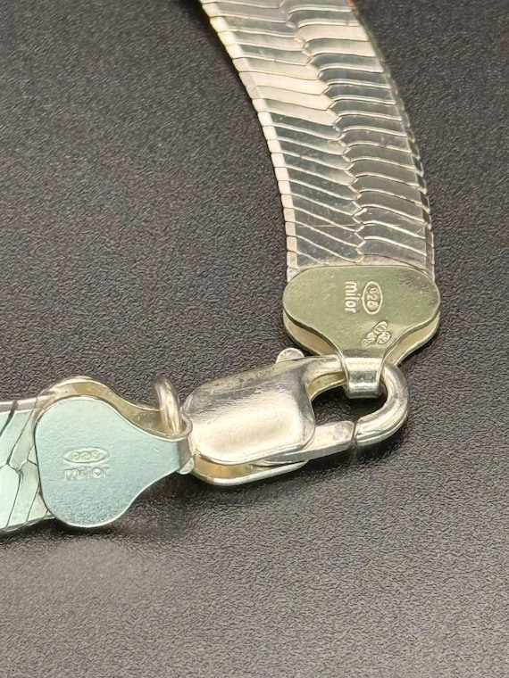 Vintage Solid silver Snake chain bracelet For wom… - image 8