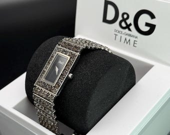 Vintage Dolce & Gabbana Crystal Bracelet Watch, Silver-tone  display picture 1