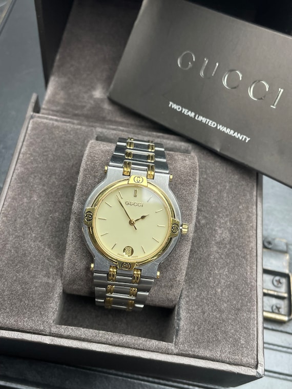 Gold and silver gucci watch sale