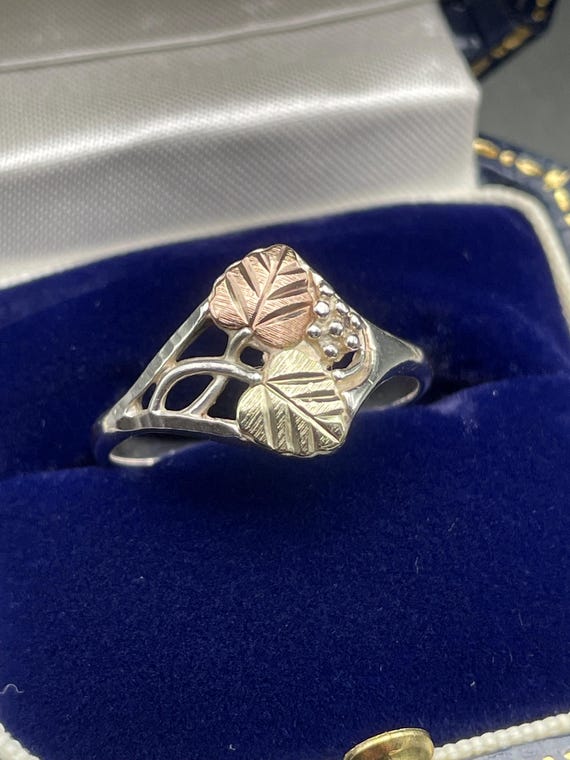 Vintage Black Hills American 12ct Solid gold leaf… - image 9