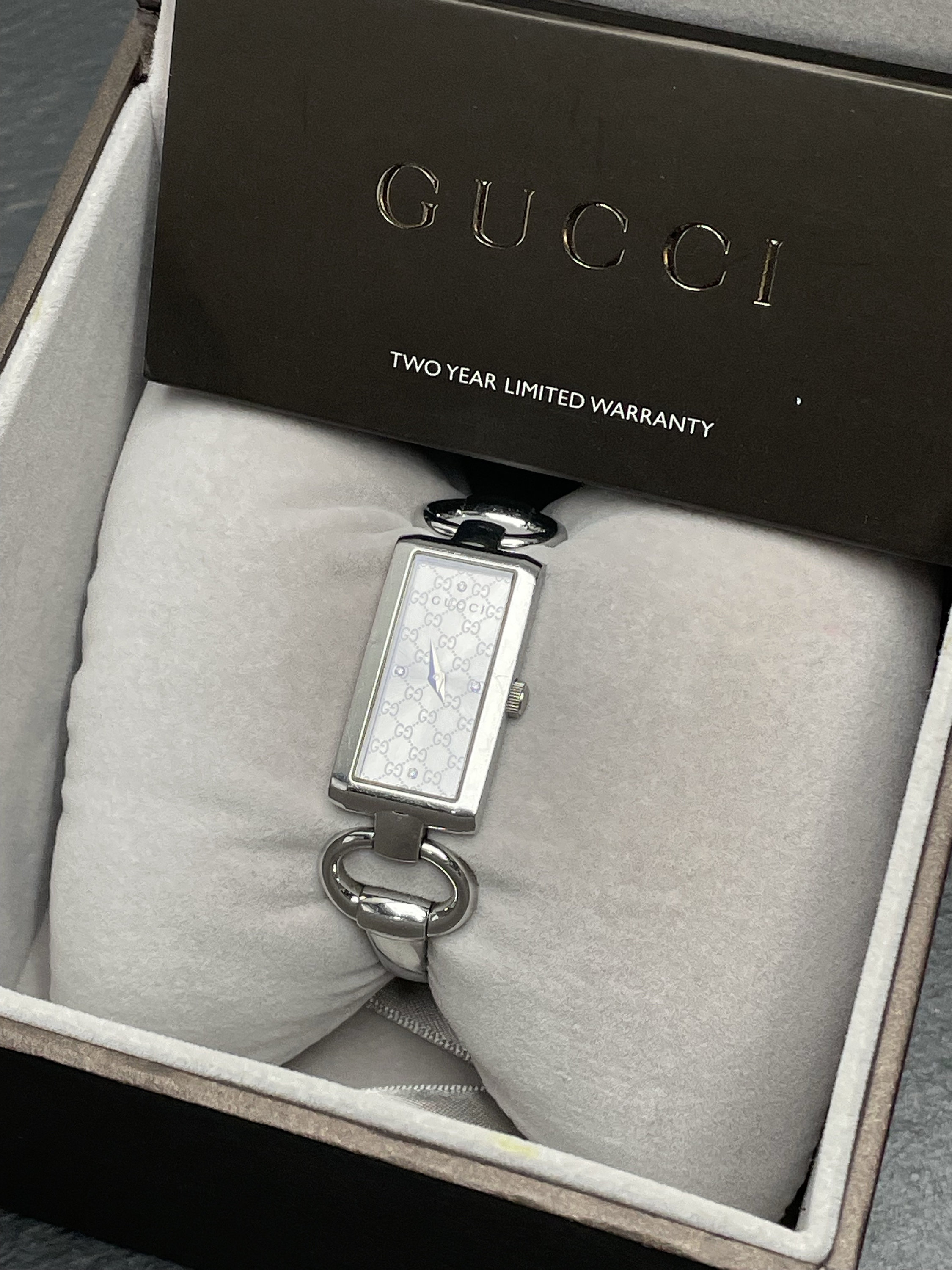 Vintage Gucci Tornabuoni Diamond Watch, Stainless Steel Bangle - Etsy