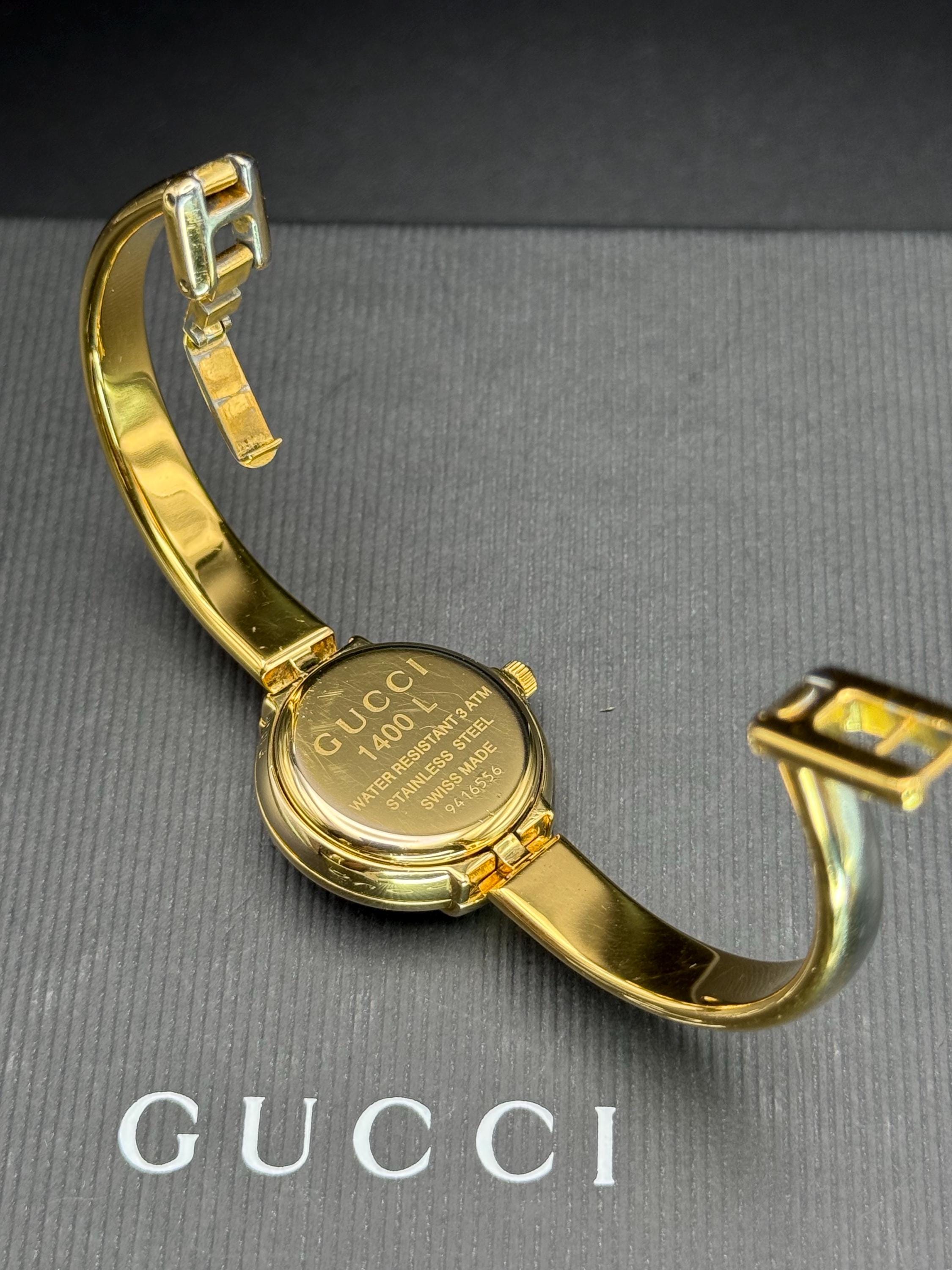 Vintage Gucci Gold Plated Bracelet Watch, Swiss Made - Etsy display picture 1