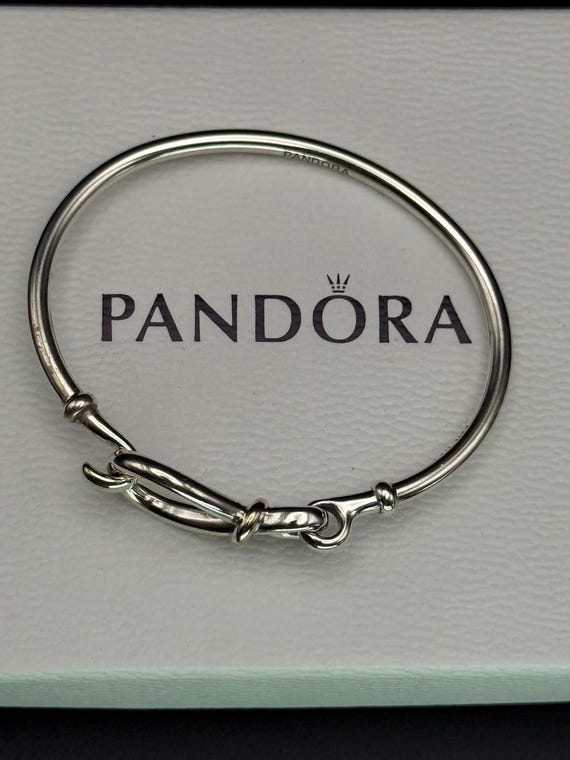 Sterling silver Pandora bangle Solid silver brace… - image 6