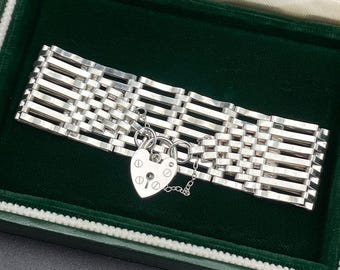 ヴィンテージ スターリングシルバー ゲート パドロック ブレスレット