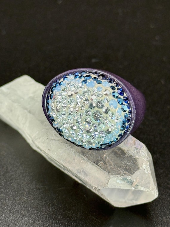 Vintage Swarovski rings Stackable Statement Spark… - image 5