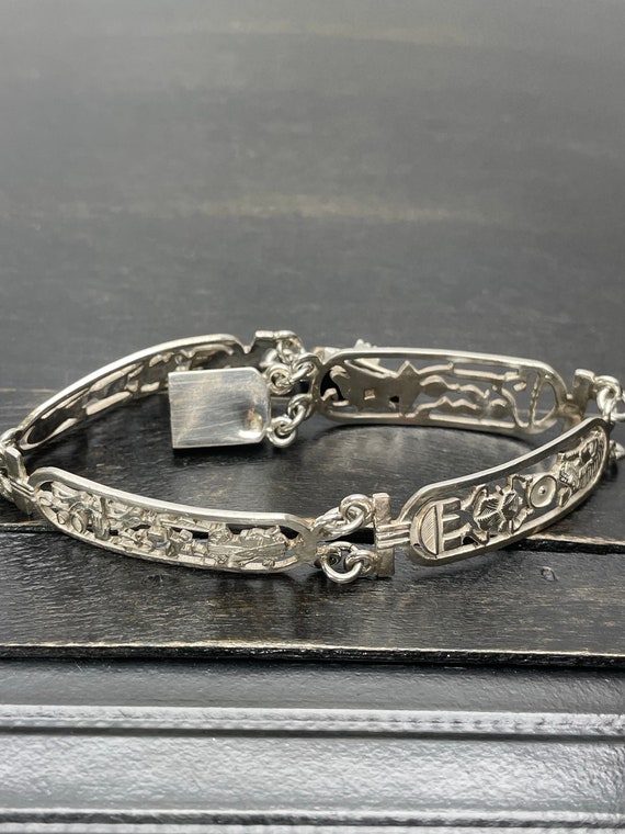 Silver Egyptian  bracelet Egyptian revival  Solid… - image 3