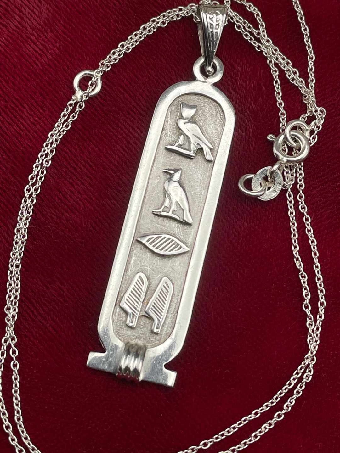 ★希少★　シルバー　エジプト象形文字　刻印　ネックレス ☆希少☆ シルバー エジプト象形文字 刻印 ネックレス
