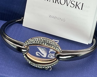 18K ローズゴールド スワロフスキー クリスタル ストレッチ バングル