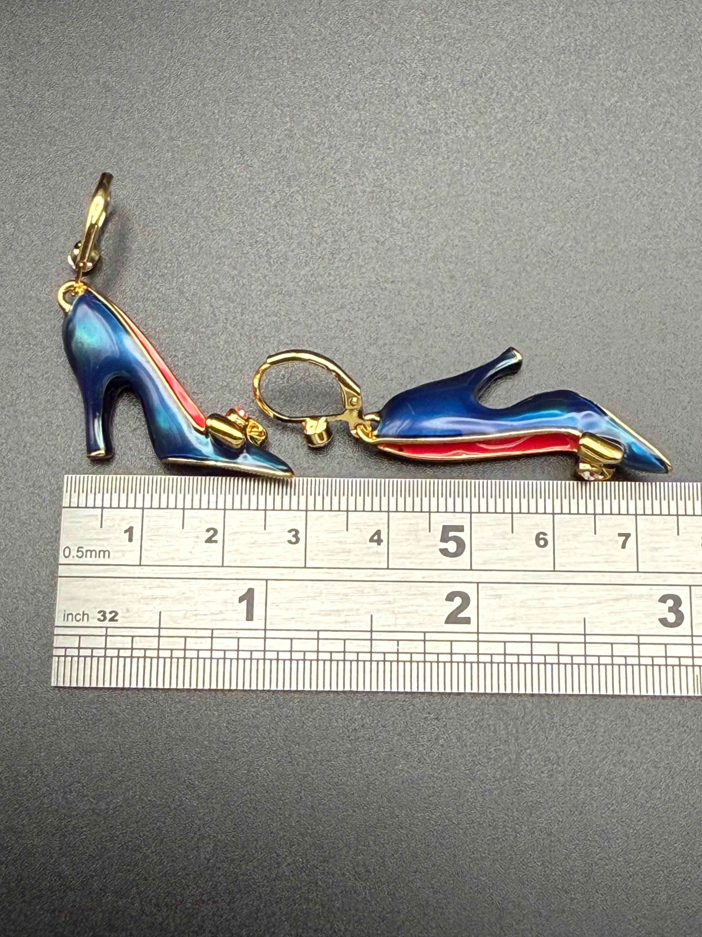 Vintage Butler & Wilson Shoe Earrings, Gold Tone, Aurora Borealis