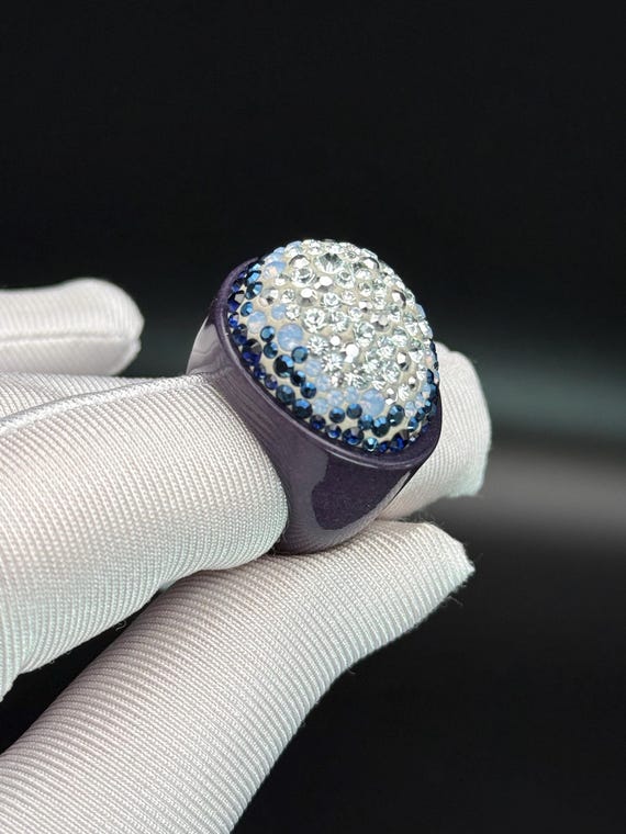 Vintage Swarovski rings Stackable Statement Spark… - image 8